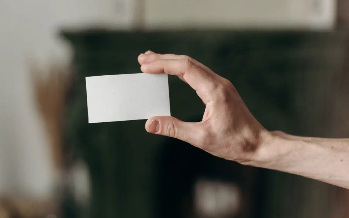 Business card template with a dedicated QR code area