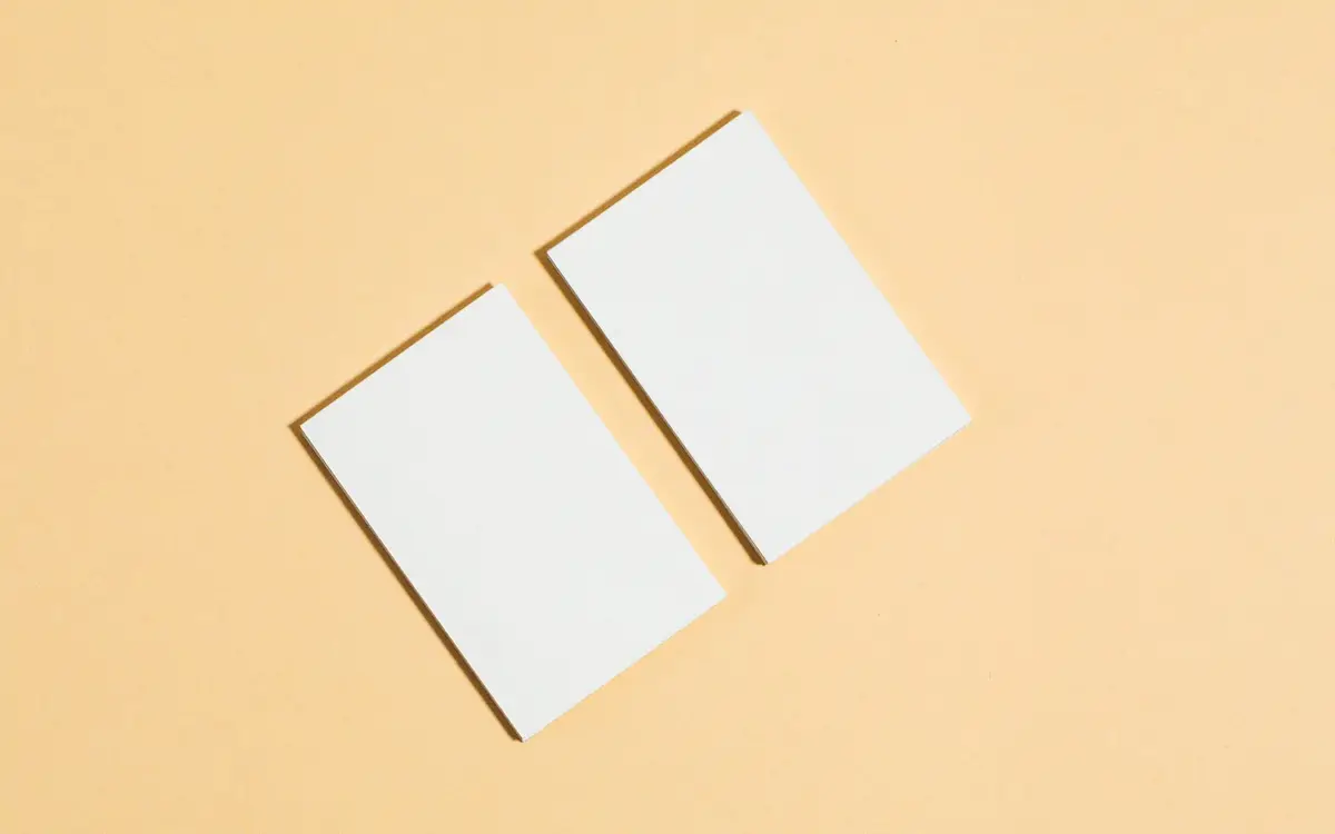 Elegant understated card template in close detail